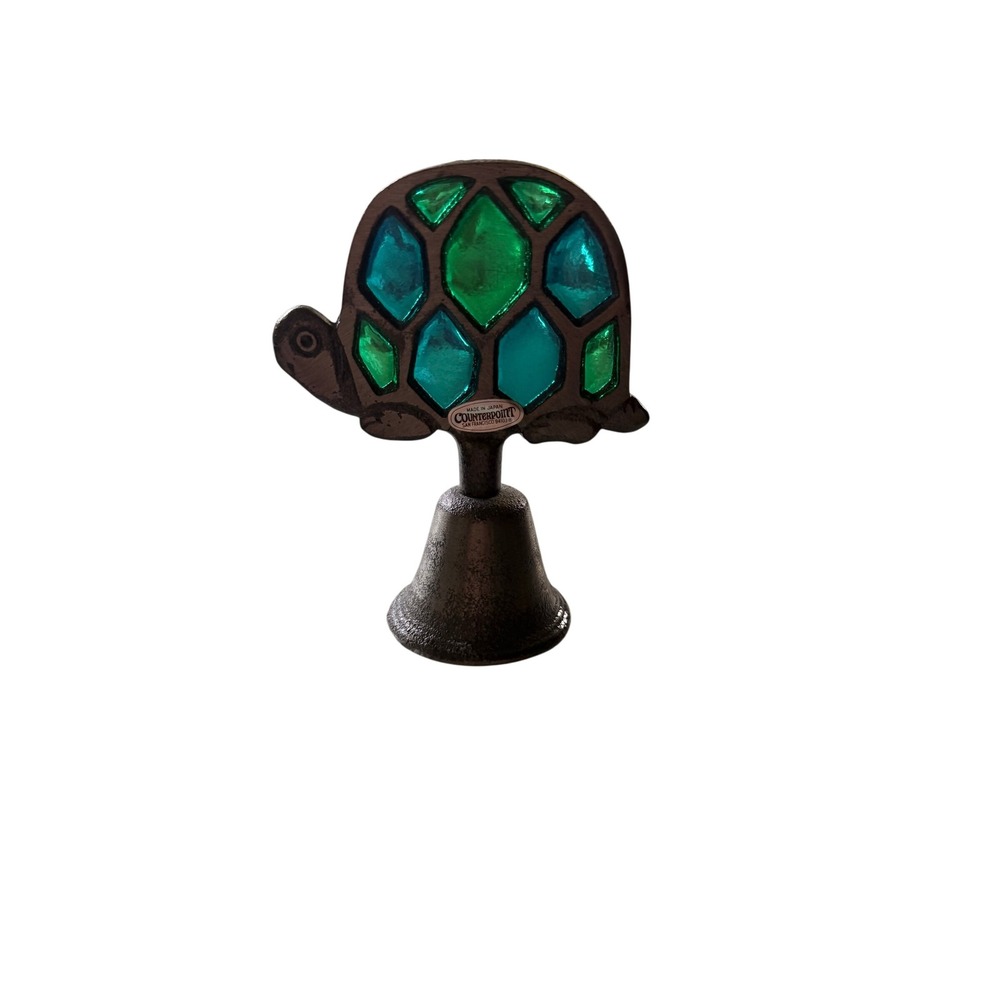 Vintage Counterpoint San Francisco Turtle Bell Stained Glass Shell Made in Japan